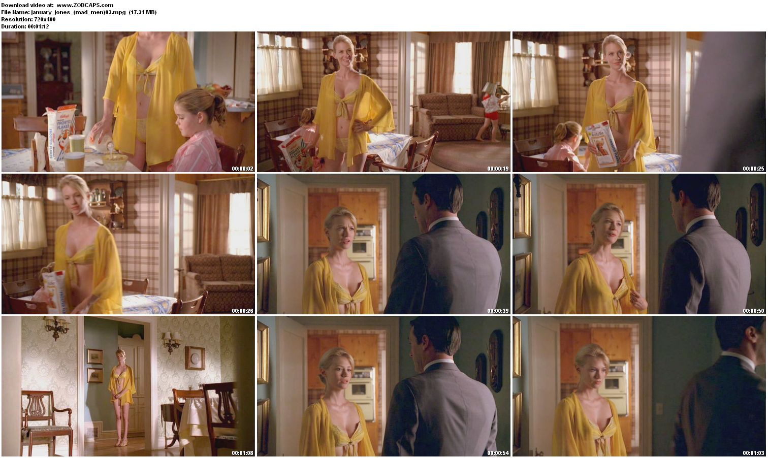 Naked January Jones In Mad Men 5710