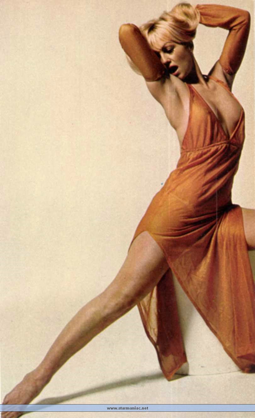 Mylene Demongeot French Actress Wearing An Orange Wrap Posing On The Best Porn Website